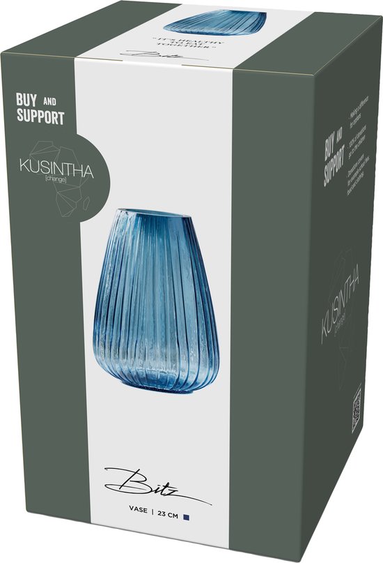 BITZ Kusintha Vaas 22 cm Blauw