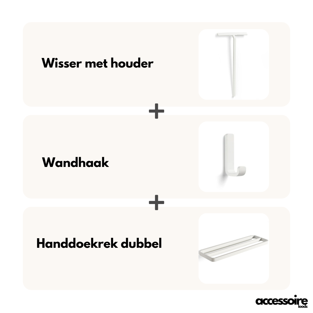 Zone Denmark Badkamer accessoires voordeel bundel - Kleur wit