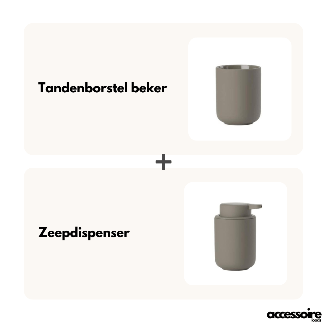 Zone Denmark - UME - Tandenborstel beker + Zeepdispenser voordeel bundel